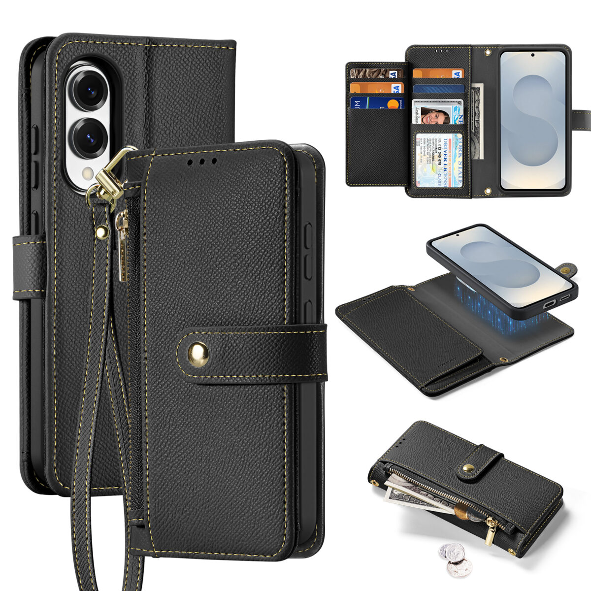 Lawa Series Detachable Wallet Case for Samsung Galaxy S25 Edge